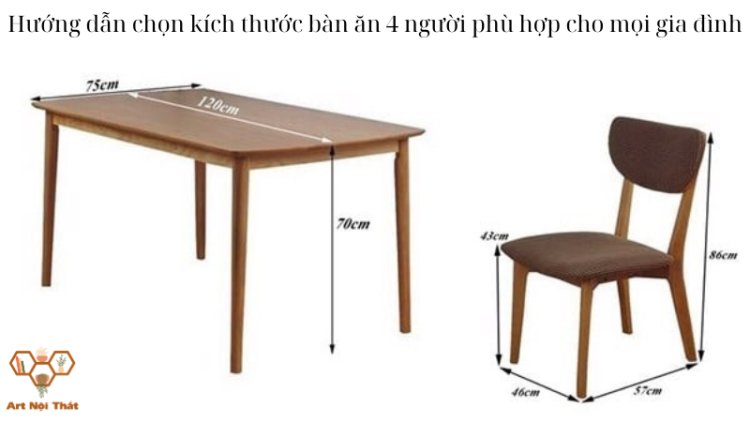 Hướng dẫn chọn kích thước bàn ăn 4 người phù hợp cho mọi gia đình